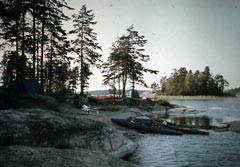 Lager auf der Insel Getön im Foxen