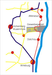 Wegweiser durch das Industriegebiet hinter Arneburg